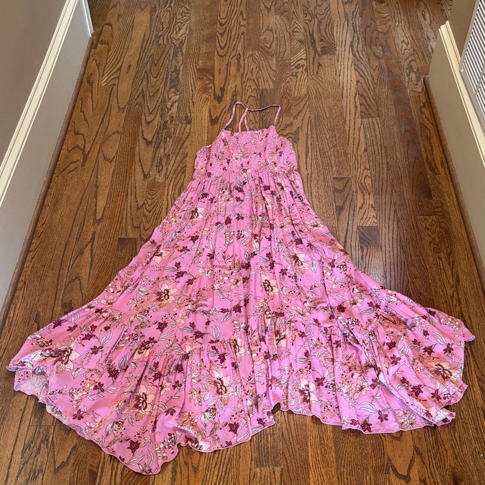 Free People Pink Floral Midi Dress
